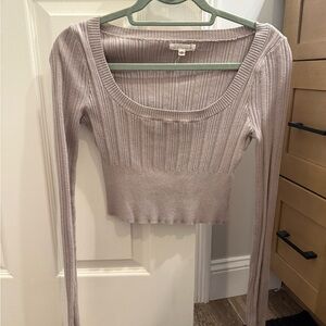 PacSun Ribbed Long Sleeve Knit Crop Top